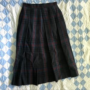Vintage Plaid Wool Skirt.